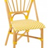 Chaise Bistrot Rotin Jaune et Blanc