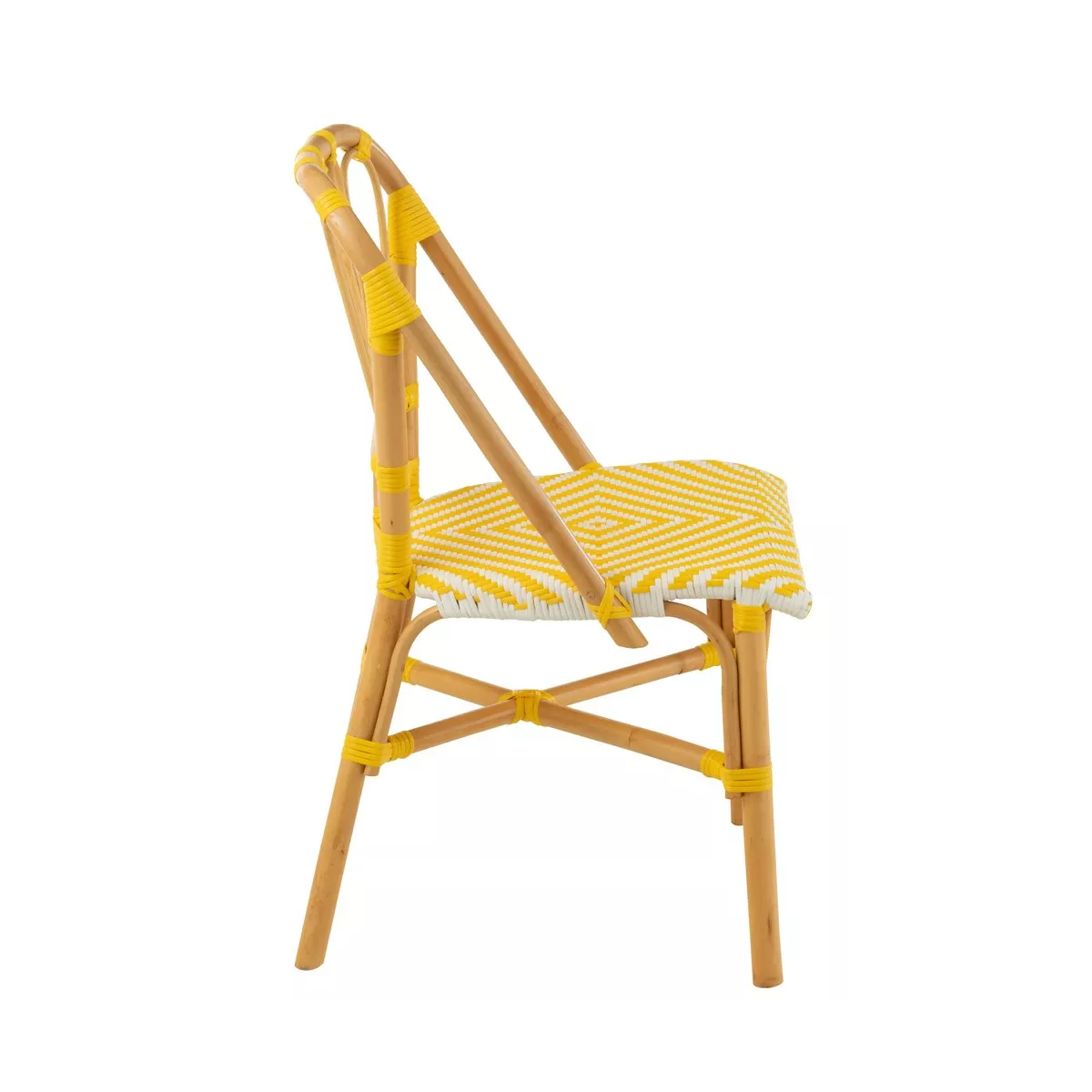 Chaise Bistrot Jili Rotin Jaune et Blanc
