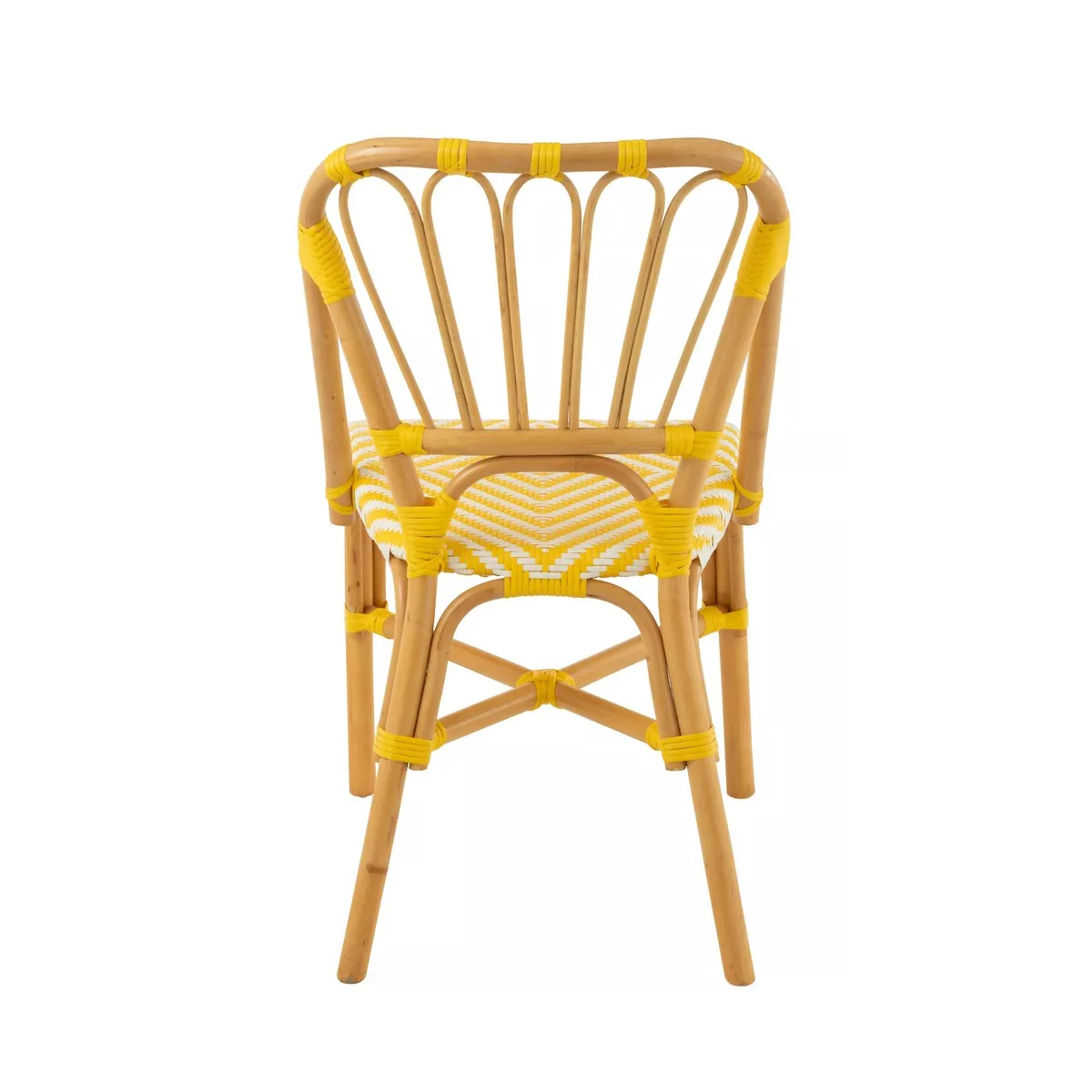 Chaise Bistrot Jili Rotin Jaune et Blanc