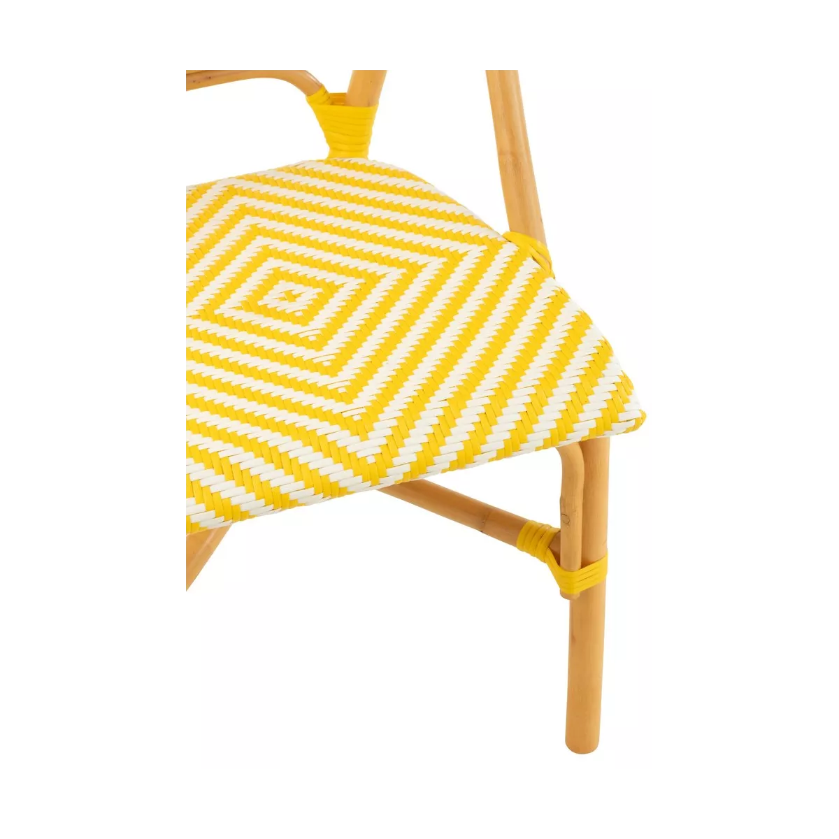 Chaise Bistrot Jili Rotin Jaune et Blanc