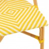 Chaise Bistrot Rotin Jaune et Blanc