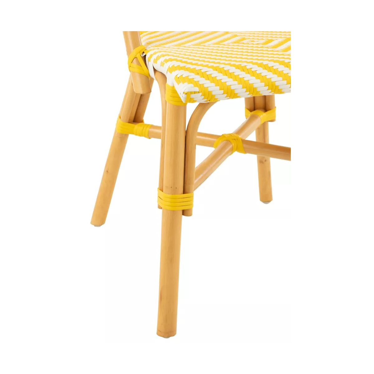 Chaise Bistrot Jili Rotin Jaune et Blanc