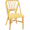 Chaise Bistrot Rotin Jaune et Blanc