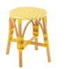 Tabouret Bistrot Rotin Jaune et Blanc