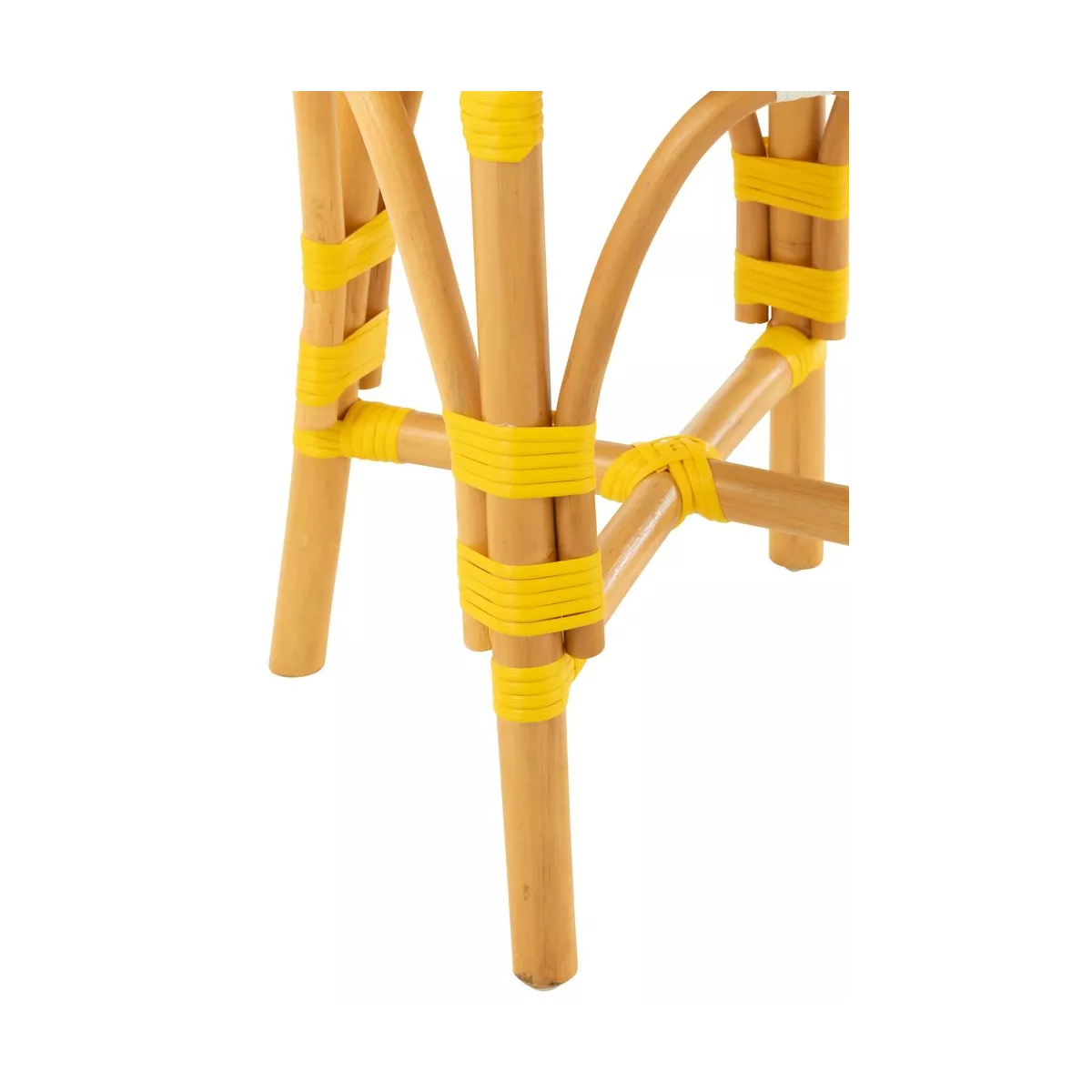Tabouret Bistrot Jili Rotin Jaune et Blanc