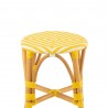 Tabouret Bistrot Rotin Jaune et Blanc