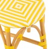 Tabouret Bistrot Rotin Jaune et Blanc