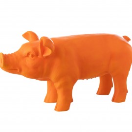 Statue Cochon Orange Extérieur 34h