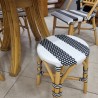 Chaise Bistrot Rotin Noir et Blanc