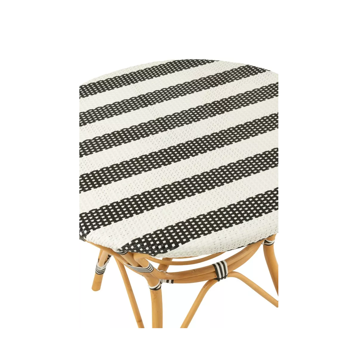 Table Bistrot Rotin Jili Noir et Blanc 90cm