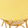 Table Bistrot Rotin Jaune et Blanc 90cm