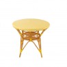 Table Bistrot Rotin Jaune et Blanc 90cm