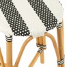 Tabouret de bar Bistrot Rotin Noir et Blanc