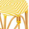 Tabouret de bar Bistrot Rotin Jaune et Blanc