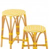 Tabouret de bar Bistrot Rotin Jaune et Blanc