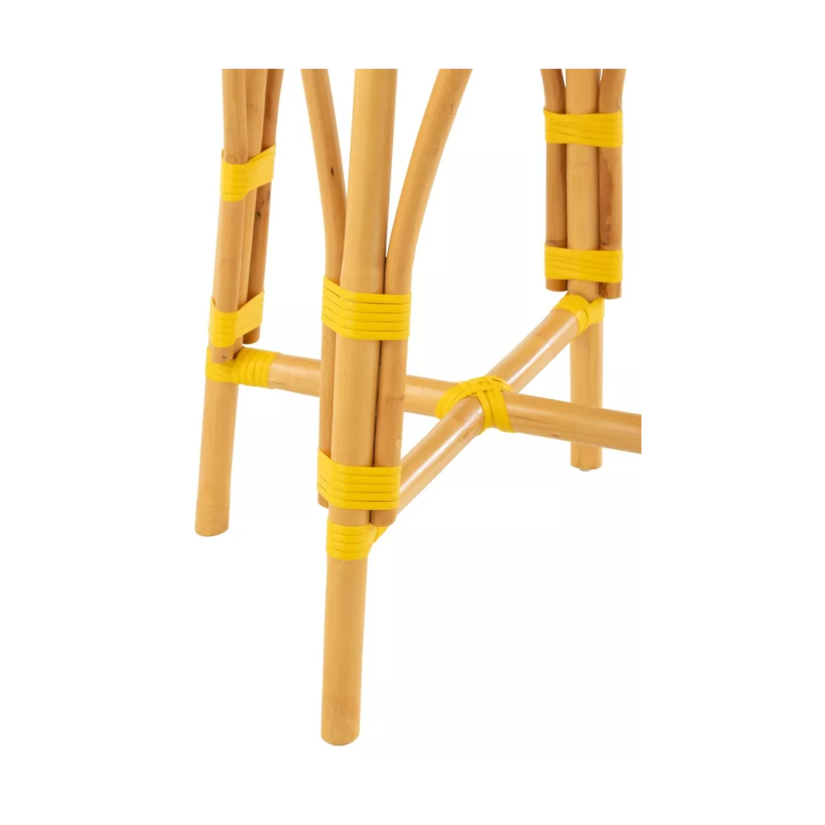 Tabouret de bar Bistrot Jili Rotin Jaune et Blanc