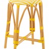 Tabouret de bar Bistrot Rotin Jaune et Blanc