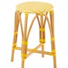 Tabouret de bar Bistrot Rotin Jaune et Blanc