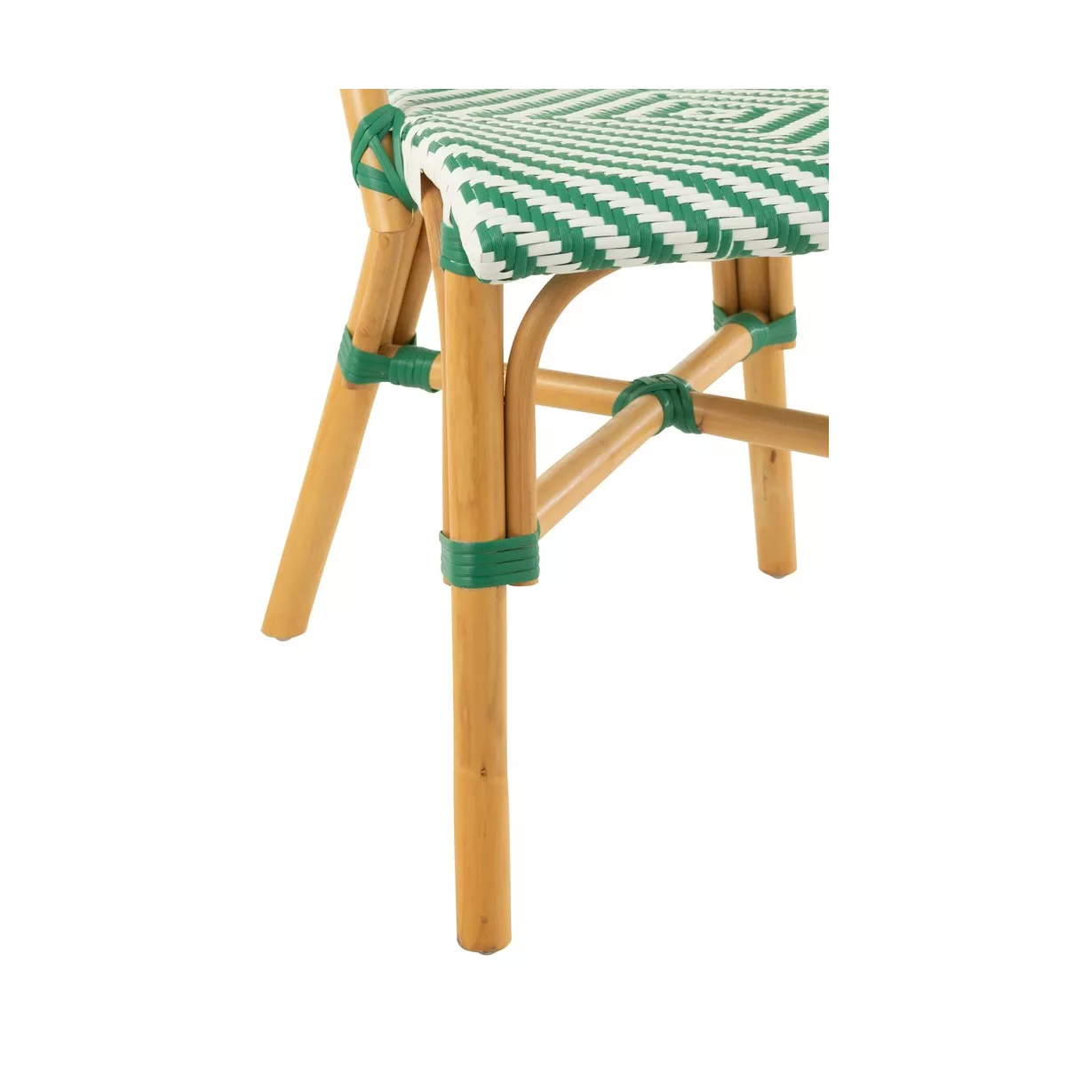 Chaise Bistrot Jili Rotin Vert et Blanc