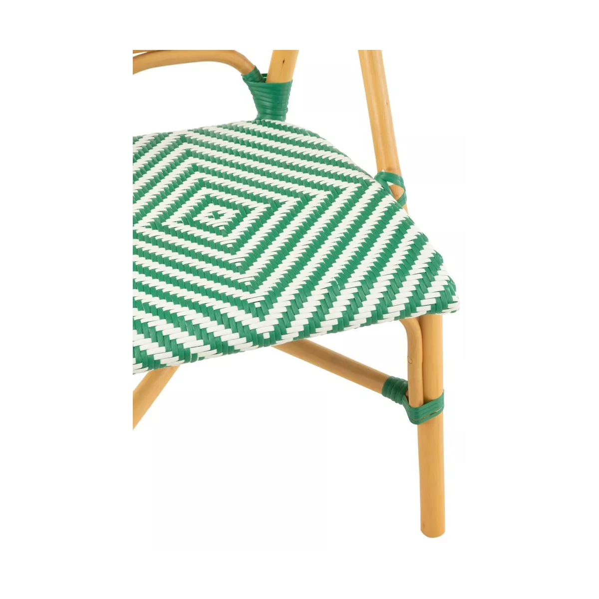 Chaise Bistrot Jili Rotin Vert et Blanc