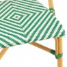 Chaise Bistrot Jili Rotin Vert et Blanc