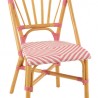 Chaise Bistrot Jili Rotin Rose et Blanc