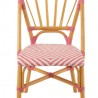 Chaise Bistrot Jili Rotin Rose et Blanc