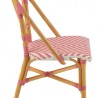 Chaise Bistrot Jili Rotin Rose et Blanc