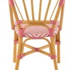 Chaise Bistrot Jili Rotin Rose et Blanc