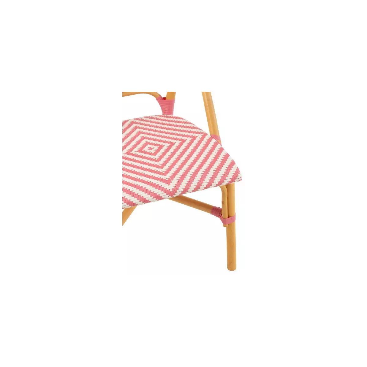 Chaise Bistrot Jili Rotin Rose et Blanc