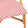 Chaise Bistrot Jili Rotin Rose et Blanc