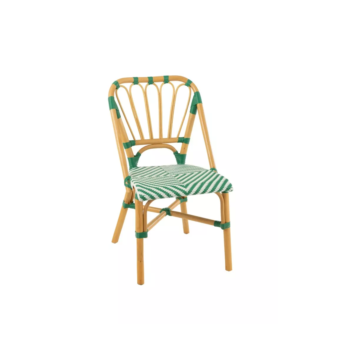 Chaise Bistrot Jili Rotin Vert et Blanc