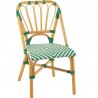 Chaise Bistrot Jili Rotin Vert et Blanc