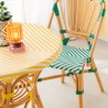 Chaise Bistrot Jili Rotin Vert et Blanc