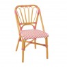 Chaise Bistrot Jili Rotin Rose et Blanc