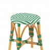 Tabouret Bistrot Jili Rotin Vert et Blanc