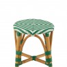 Tabouret Bistrot Jili Rotin Vert et Blanc