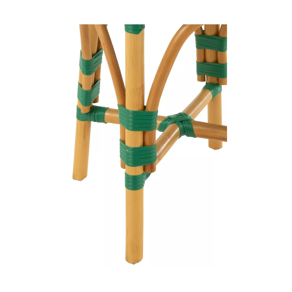 Tabouret Bistrot Jili Rotin Vert et Blanc