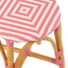 Tabouret Bistrot Jili Rotin Rose et Blanc