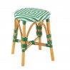 Tabouret Bistrot Jili Rotin Vert et Blanc