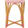 Tabouret de bar Bistrot Jili Rotin Rose et Blanc