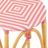 Tabouret de bar Bistrot Jili Rotin Rose et Blanc