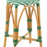 Tabouret de bar Bistrot Jili Rotin Vert et Blanc