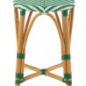 Tabouret de bar Bistrot Jili Rotin Vert et Blanc