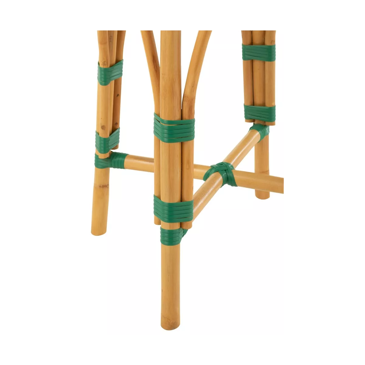 Tabouret de bar Bistrot Jili Rotin Vert et Blanc