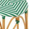 Tabouret de bar Bistrot Jili Rotin Vert et Blanc