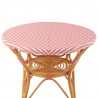 Table Bistrot Rotin Jili Rose et Blanc 90cm