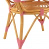 Table Bistrot Rotin Jili Rose et Blanc 90cm