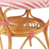 Table Bistrot Rotin Jili Rose et Blanc 90cm