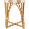 Tabouret de bar Bistrot Jili Rotin Beige et Blanc